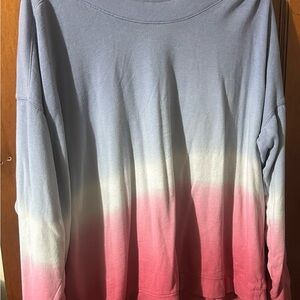 Maurices Ombre Pullover Sweatshirt in Blue, White & Pink